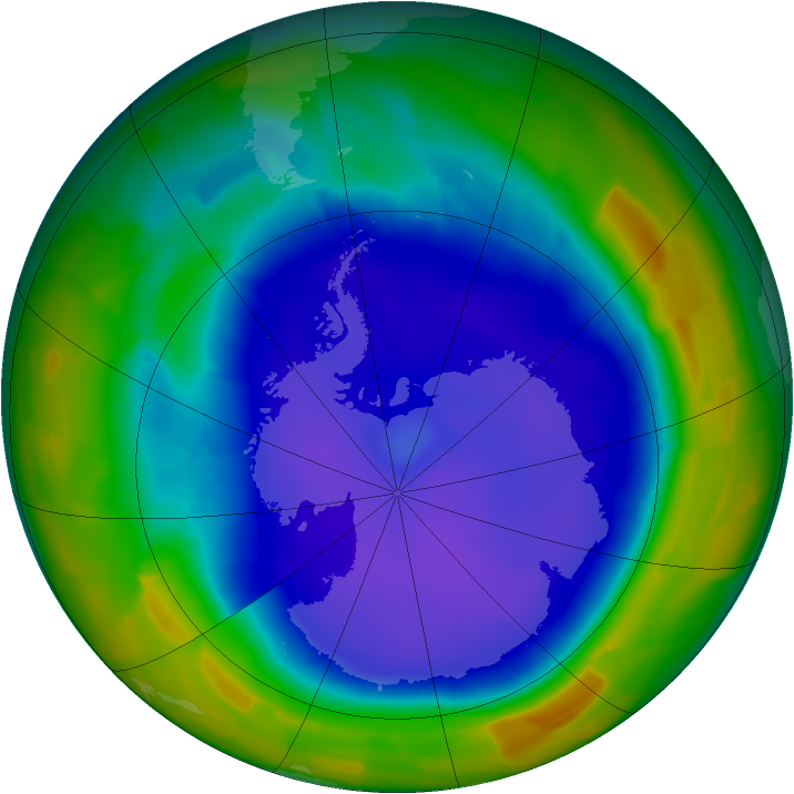 Antarctic ozone map for 17 September 2011